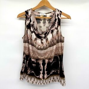 Calvin Klein Y2K‎ Top Size Small Cowl Neck Sleeveless Snake Print EUC
